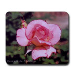 pink rose photo art on mouse pad