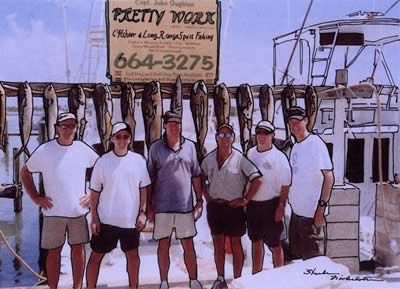 group of men fishing close up - large fish